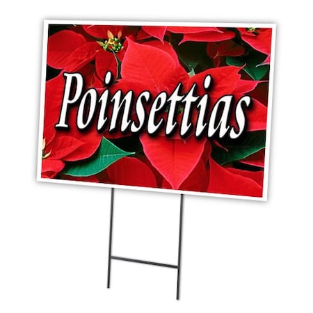Signmission Poinsettias Yard Sign & Stake outdoor plastic coroplast window, C-1824-DS-Poinsettias C-1824-DS-Poinsettias